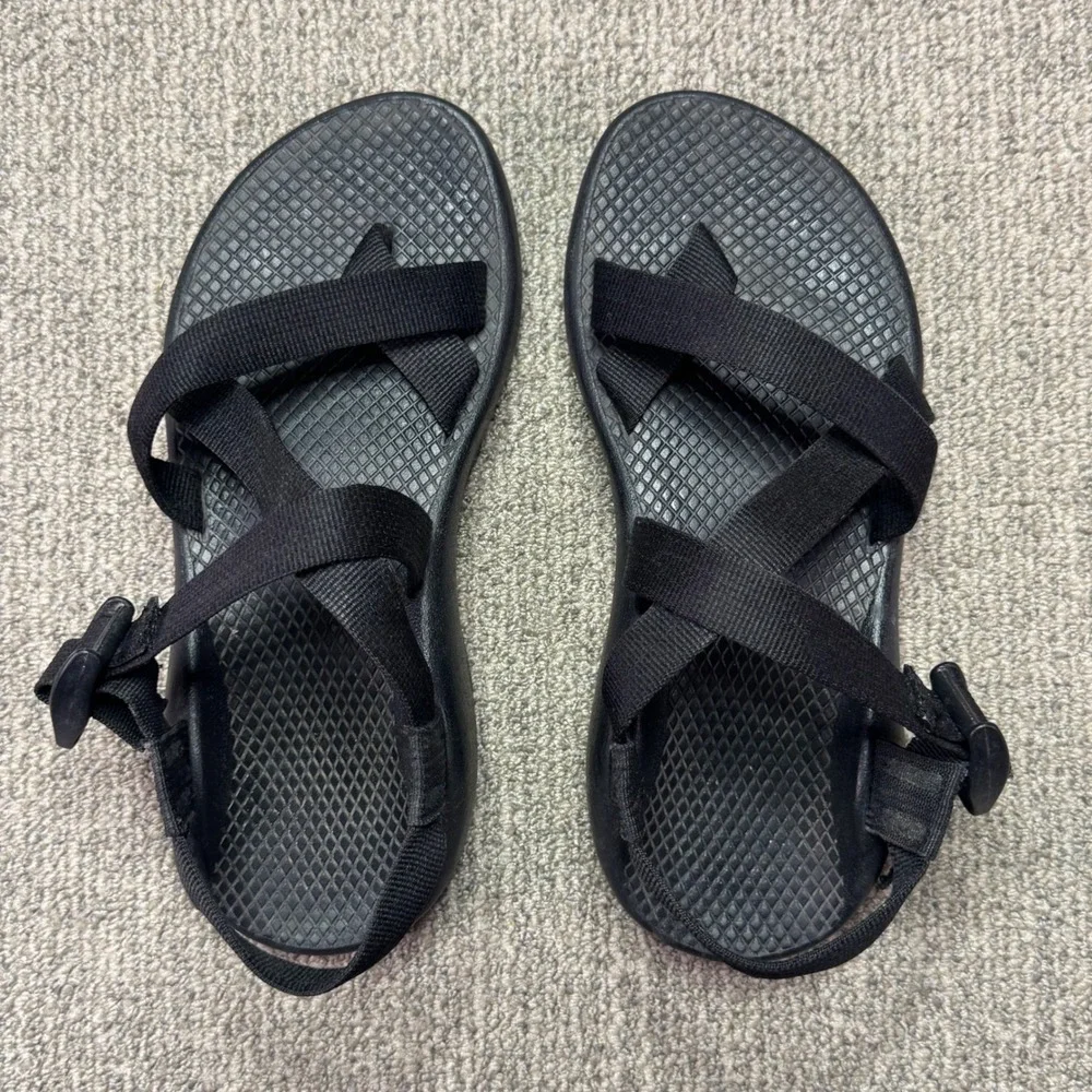 Chaco Z/1 Classic Women Sport Sandals Solid‎ Black Adjustable Straps Size 6